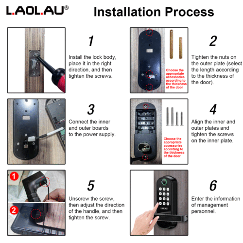 L.AOL.AU B04 smart Fingerprint door lock